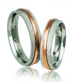 White gold & rose gold wedding rings 5mm(code A143r)